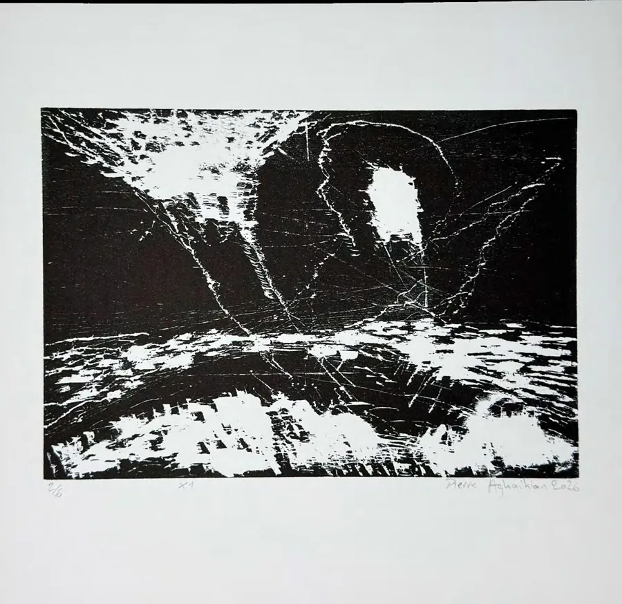 Pierre Aghaikian, gravure originale, gravure sur bois, Studio Sahakyan, Erevan, 2026