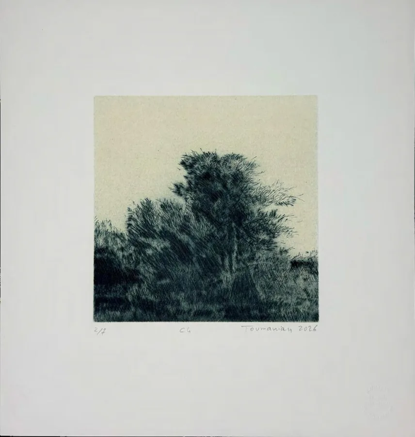Guillaume Toumanian, gravure originale, pointe sèche, Studio Sahakyan, Erevan, 2026