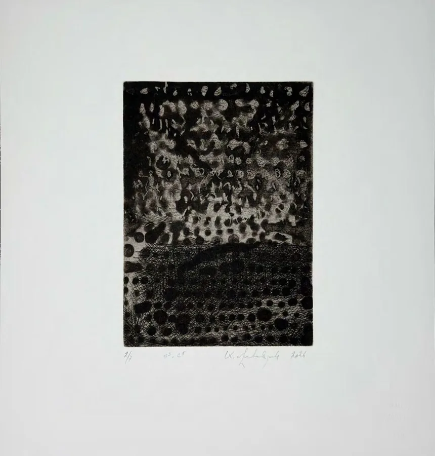 Arman Vahanyan, gravure originale, eau-forte, aquatinte, Studio Sahakyan, Erevan, 2026